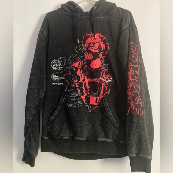 Corpse Husband Miss You SZ M black acid wash Hoodie unisex 100% cotton like New